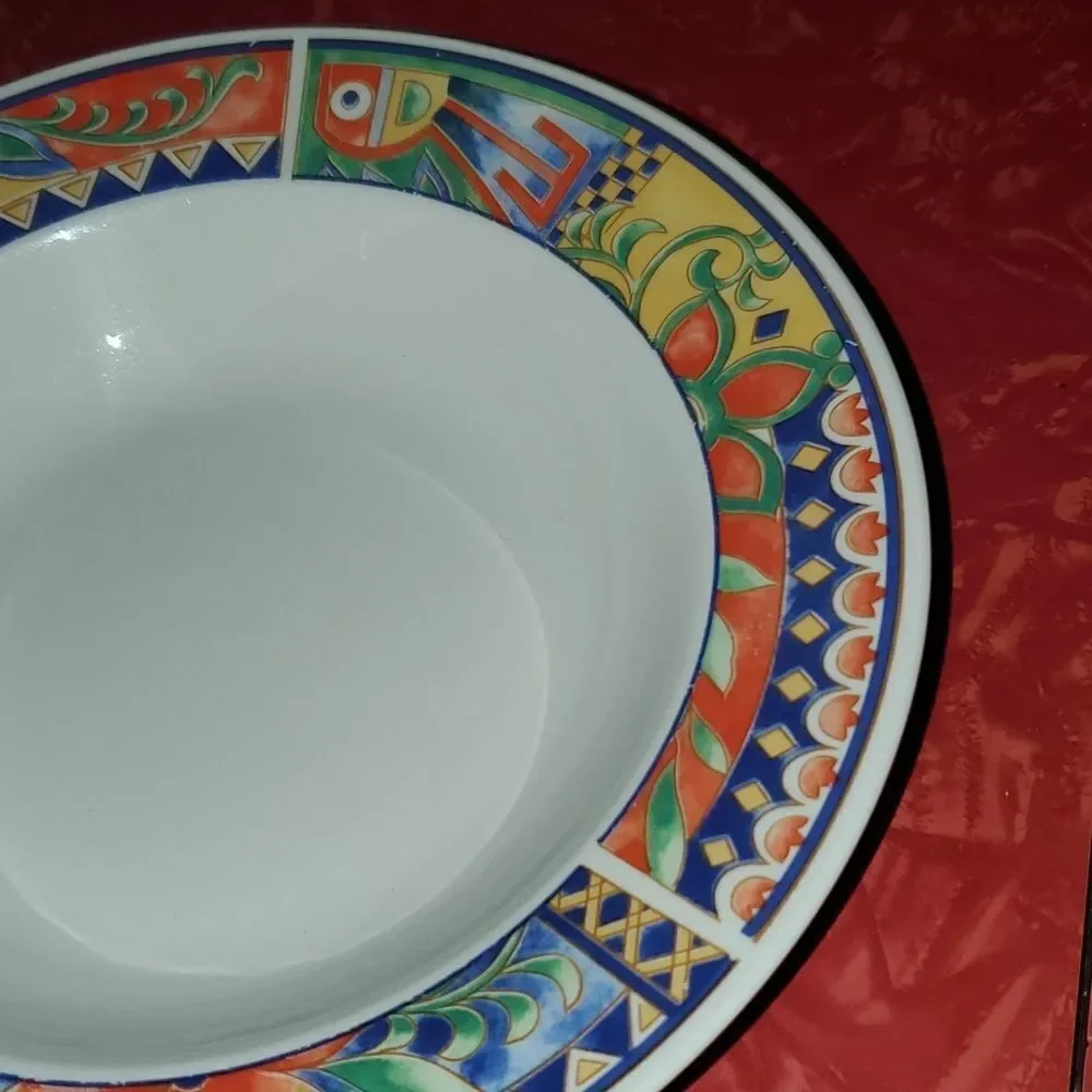 Lynns Stoneware Savanna Rim Cereal Soup Bowl 8.75